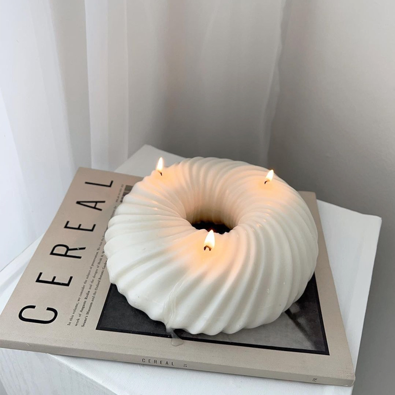 Donut Mold Silicone - 3D Büyük Donut Silikon Mum Kalıp