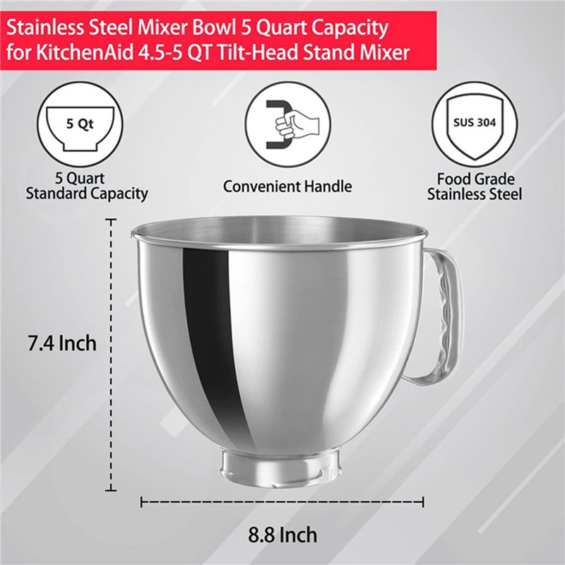 Kitchenaid Mixer Artisan 5Qt - A21T 3X Paslanmaz Çelik Karıştırma Kabı,