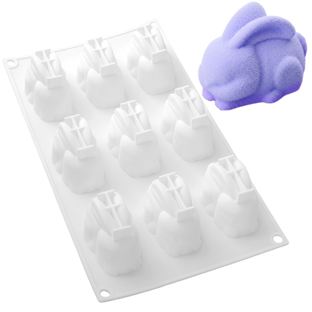 9 Hücreli Çömelmiş Uzun Kulakl - Bunny Cake Mold incelemesi ve fiyatı